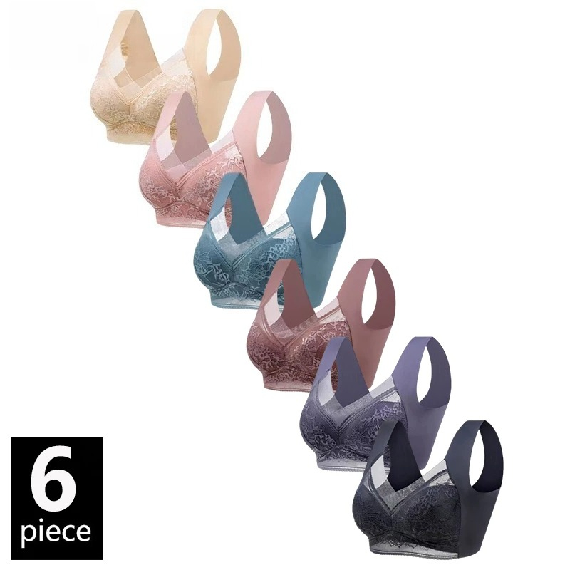 Push Up Bra Padded - 6PCS Women Wireless Push Up Bralette