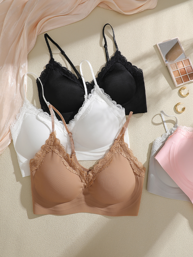 French Style Lace Bralette Fem - Bralette Wireless Soft のレビューと価格