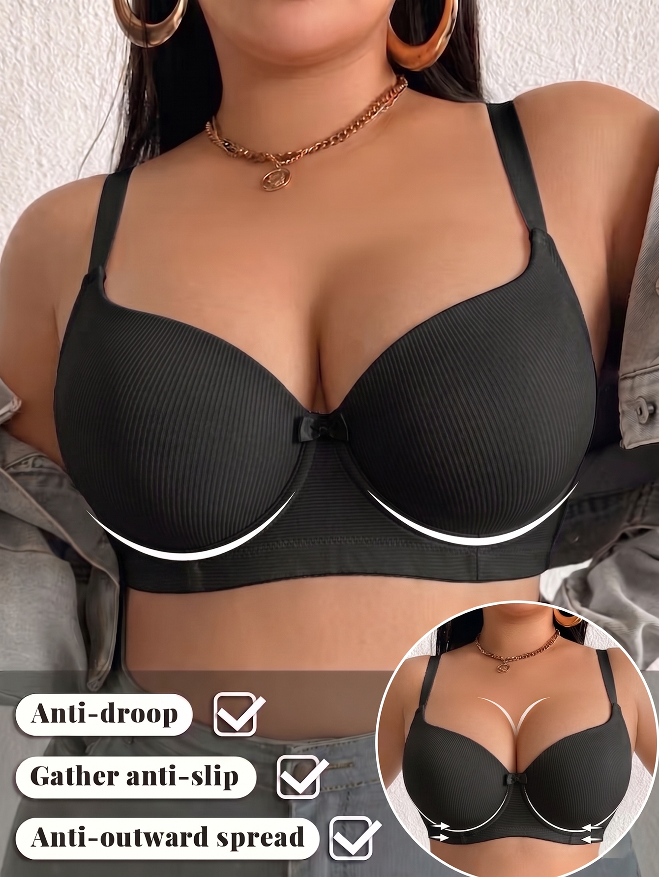 Plus Size Anti-Sagging Women B - Push Up Bra Padded のレビューと価格
