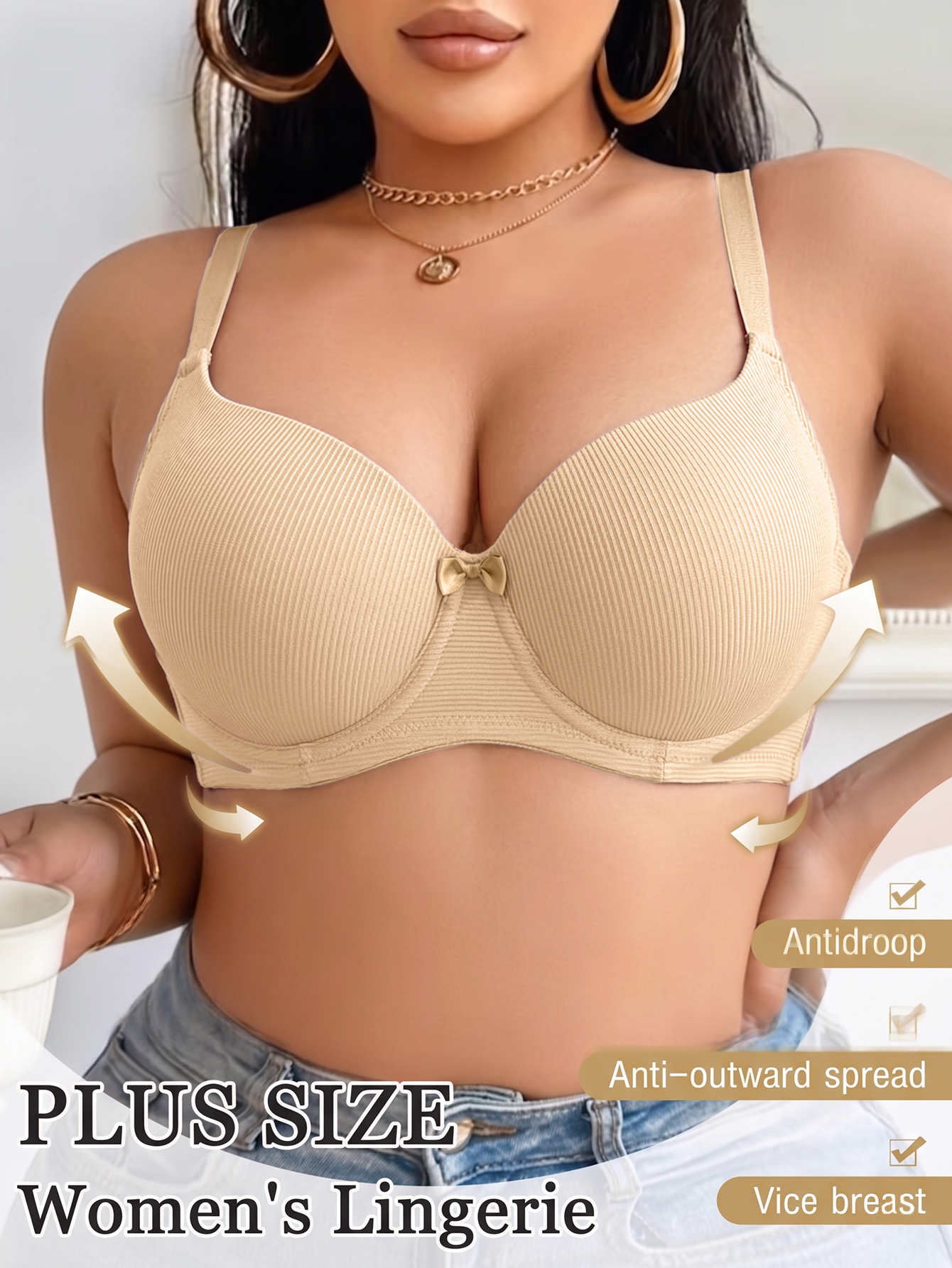 Plus Size Anti-Sagging Women B - Push Up Bra Padded のレビューと価格
