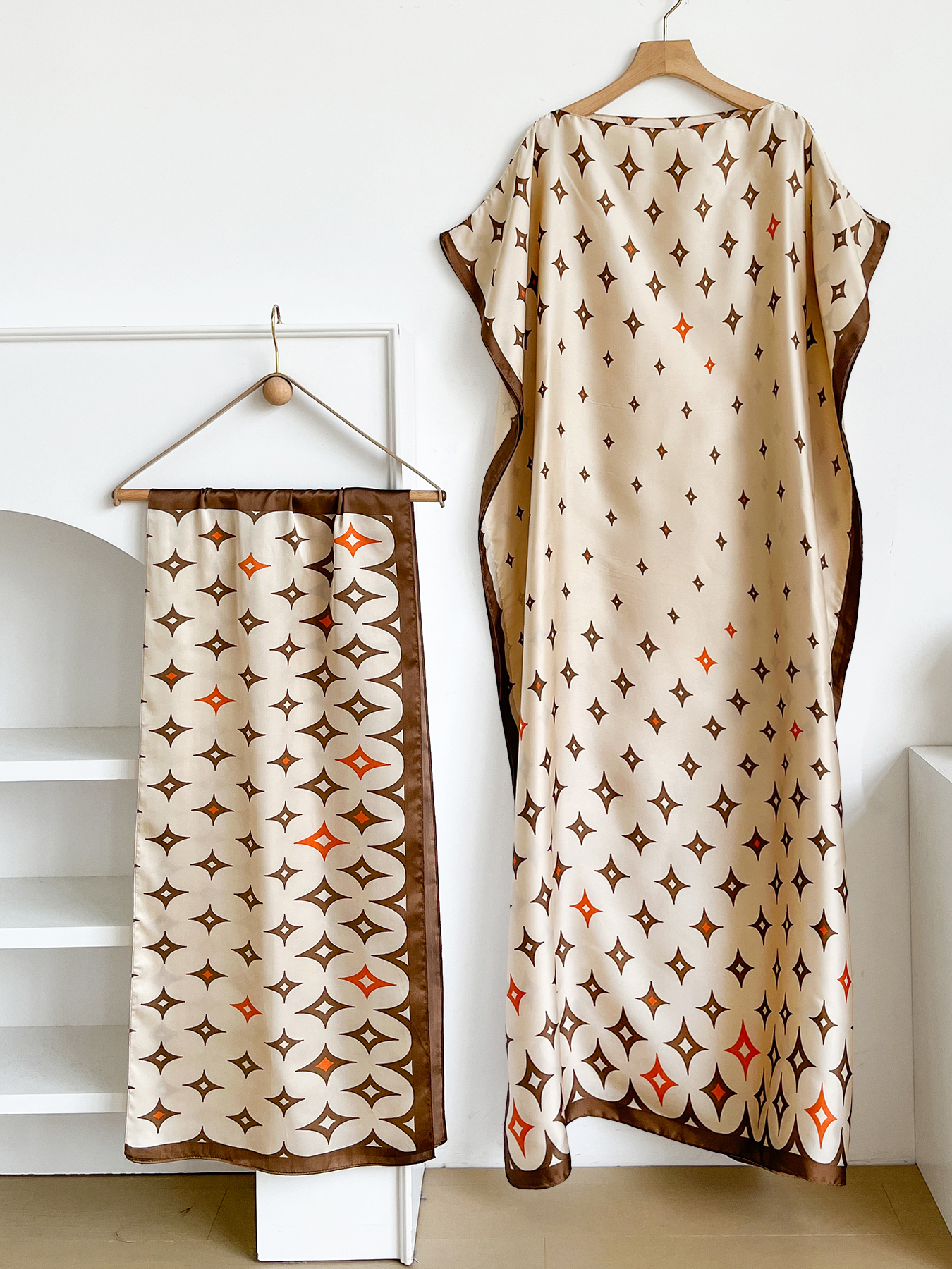 New Style Long Loose Silk Blen - Robe Silk Women のレビューと価格
