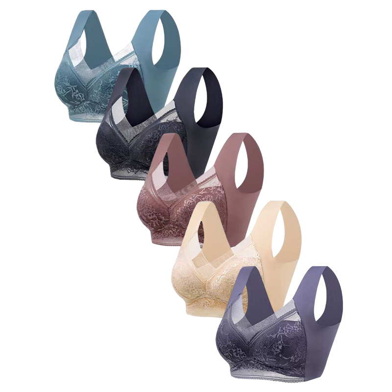5PCS Plus Size Bras Women Lace - Bralette Wireless Soft のレビューと価格