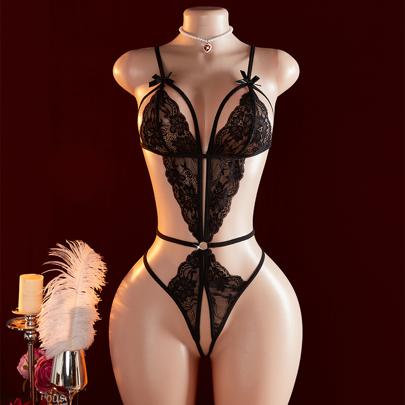 Transparent Sexy One-piece Hol - Lace Teddy Lingerie のレビューと価格