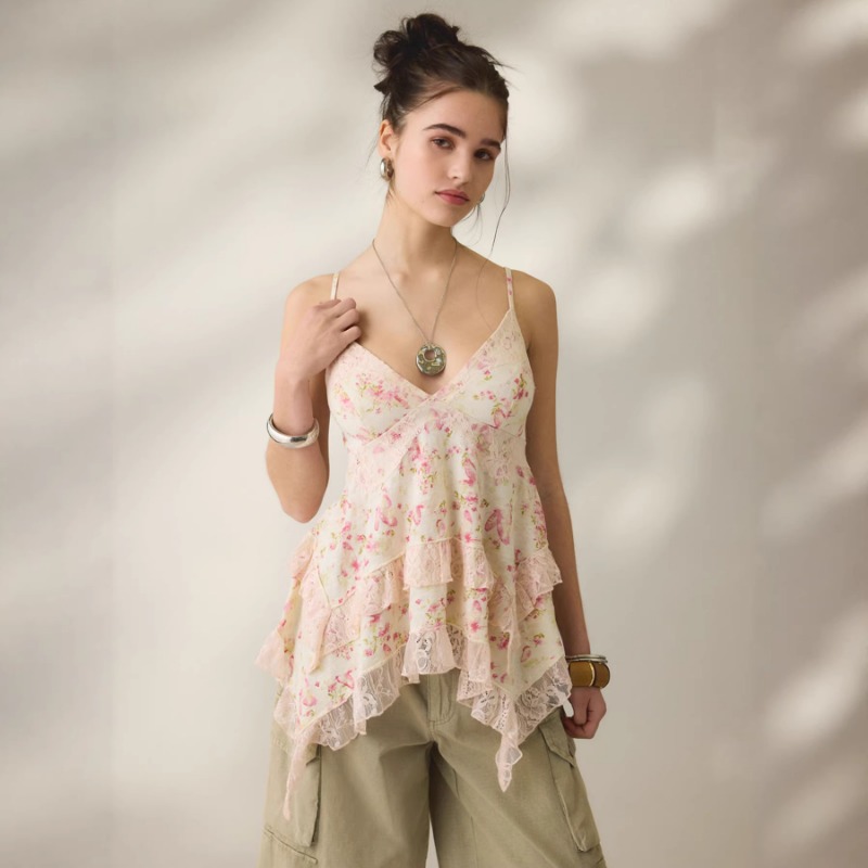 Vintage Floral Chiffon Cami To - Cami Top Lace のレビューと価格