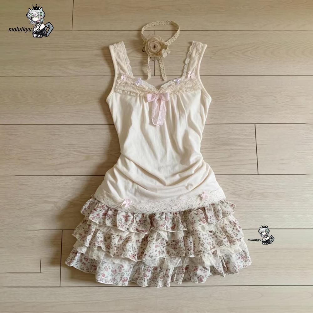 Women Y2K 2Pcs Outfit Set Lace - Cami Top Lace のレビューと価格