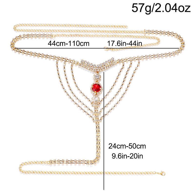 Crystal Rhinestone Body Chain  - Thong Bikini Women のレビューと価格