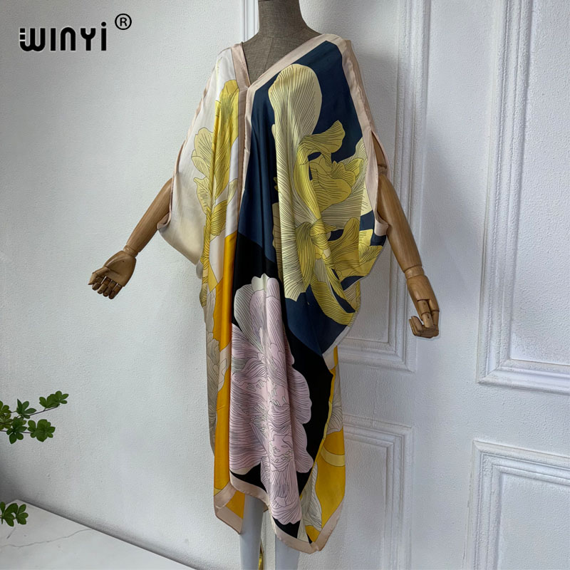 WINYI Summer african V-neck dr - Robe Silk Women のレビューと価格