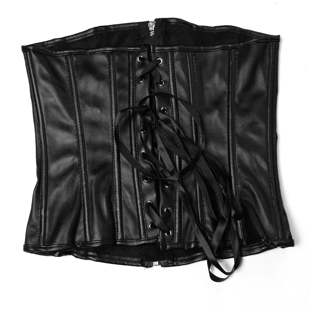 Black Short Zipper PU Faux Lea - Corset Waist Cinch のレビューと価格