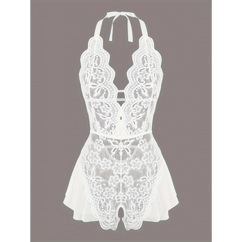 Charming Lace Mesh Teddy, Scal - Lace Teddy Lingerie のレビューと価格