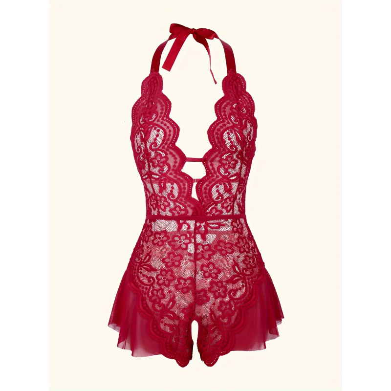 Charming Lace Mesh Teddy, Scal - Lace Teddy Lingerie のレビューと価格