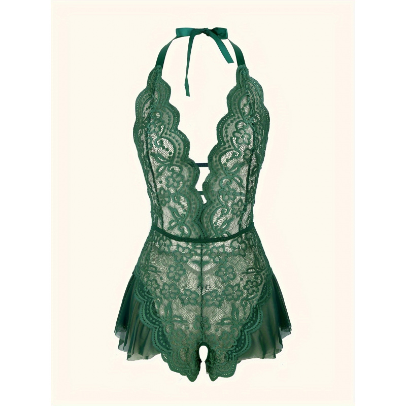 Charming Lace Mesh Teddy, Scal - Lace Teddy Lingerie のレビューと価格