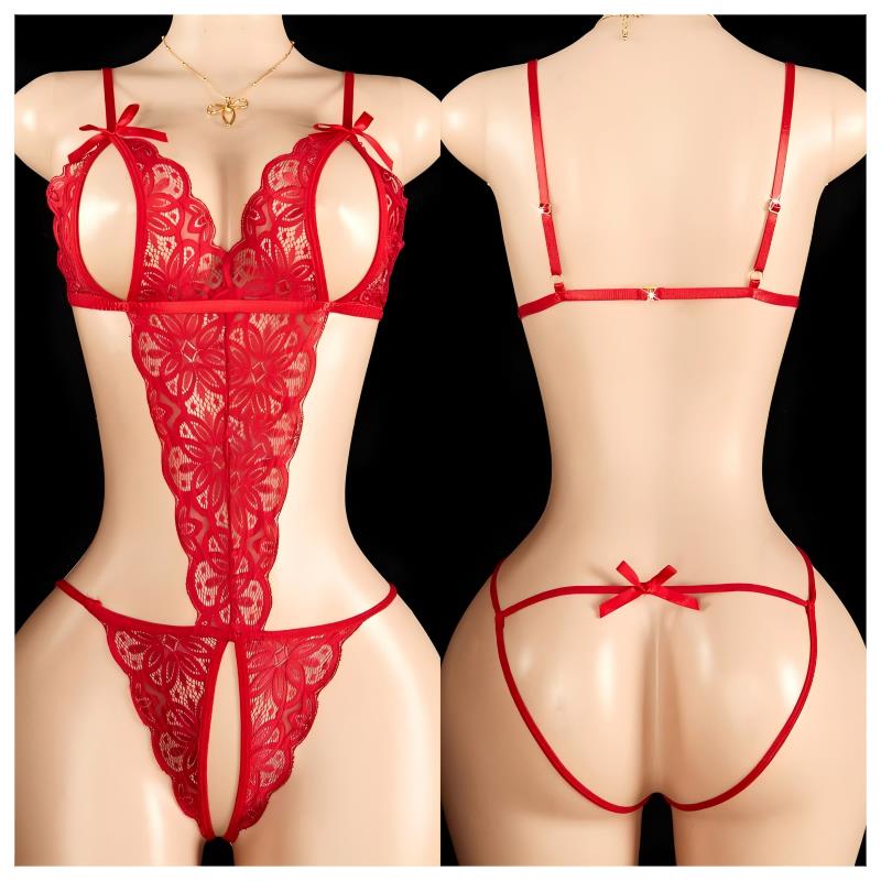 Open Bra Lingerie Set Erotic U - Bodystocking Fishnet のレビューと価格