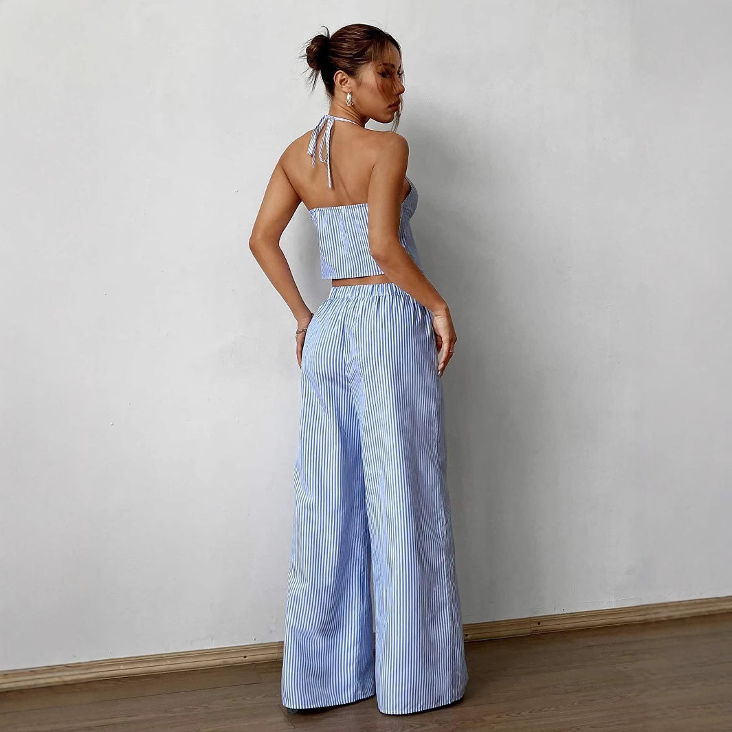 Striped Lace Up Camisole Colla - Cami Top Lace のレビューと価格