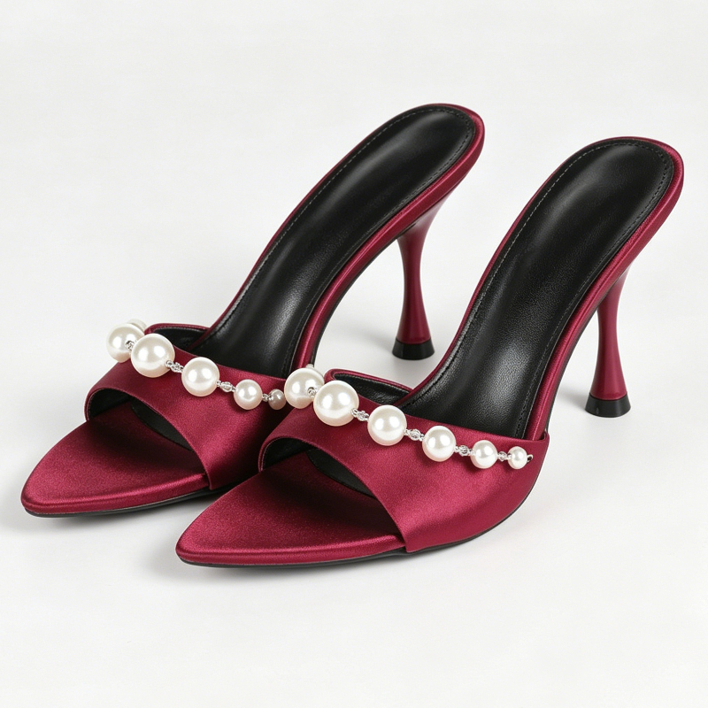 Elegant Satin Heeled Sandals W - Slip Dress Satin のレビューと価格