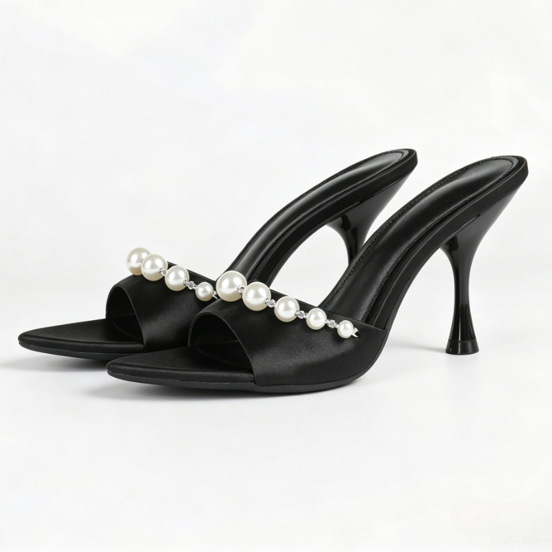 Elegant Satin Heeled Sandals W - Slip Dress Satin のレビューと価格