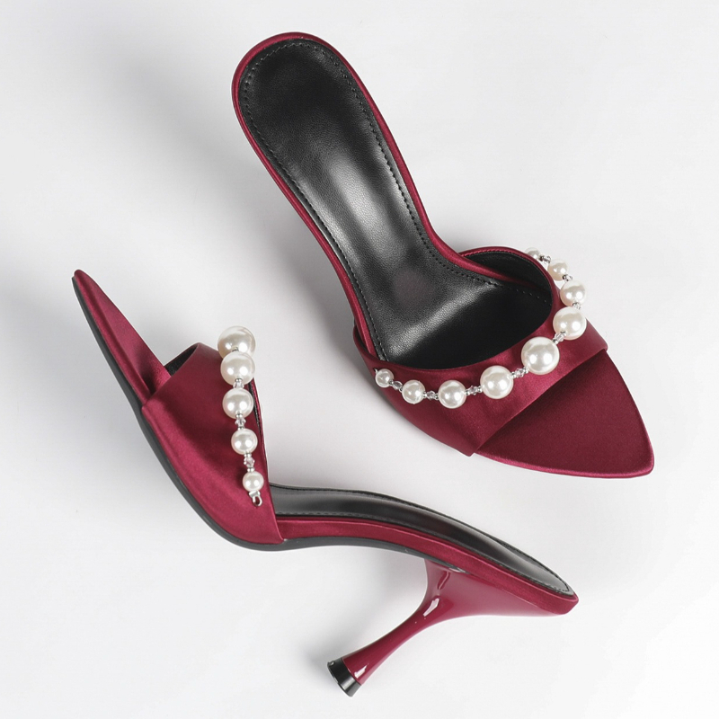 Elegant Satin Heeled Sandals W - Slip Dress Satin のレビューと価格