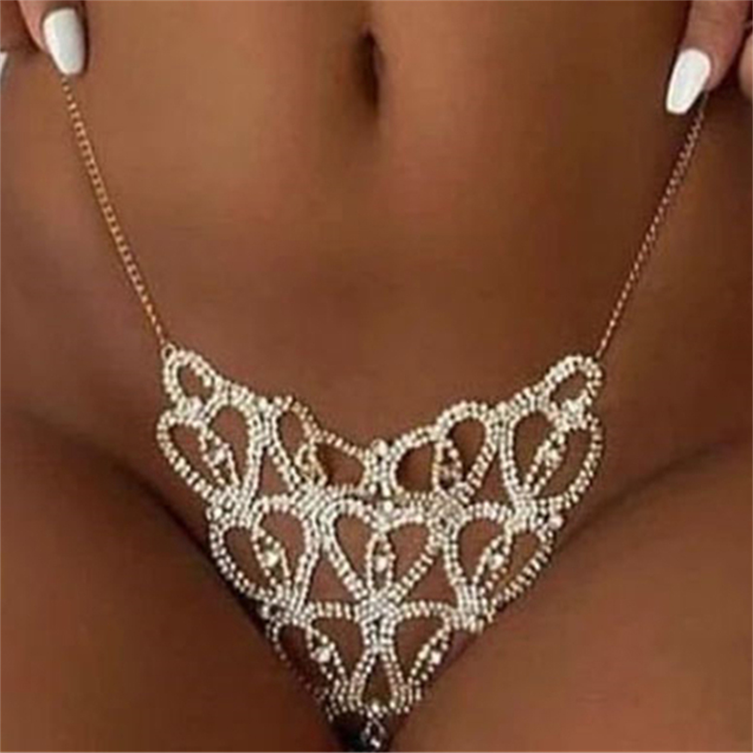 Sexy Body Chain Heart-shaped T - Thong Bikini Women のレビューと価格