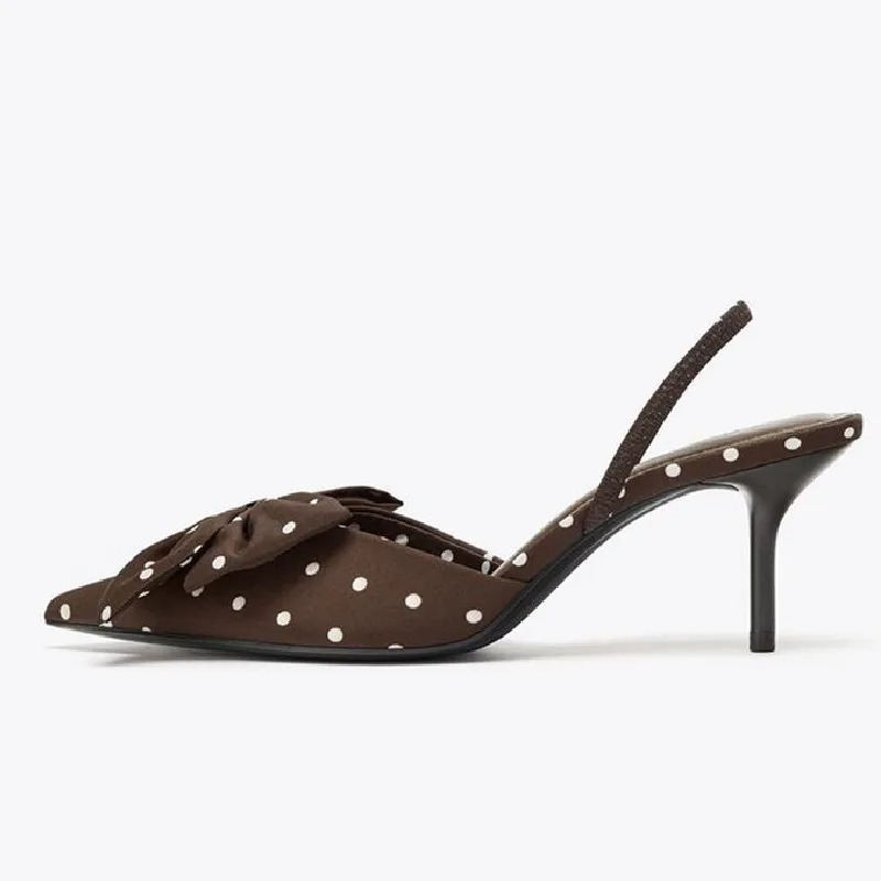 Brown Polka Dot Butterfly Knot - Slip Dress Satin のレビューと価格