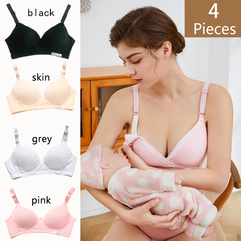 4Pcs New Cotton Wirefree Nursi - Nursing Bra Sleep のレビューと価格