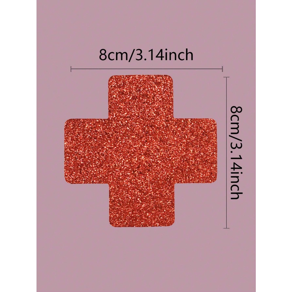 8pcs Glitter Cross Nipple Past - Nipple Cover Pasties のレビューと価格