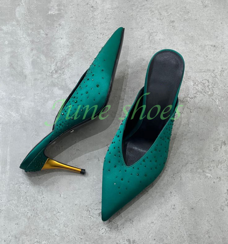 Lady Satin Dark Green Sequins  - Slip Dress Satin のレビューと価格