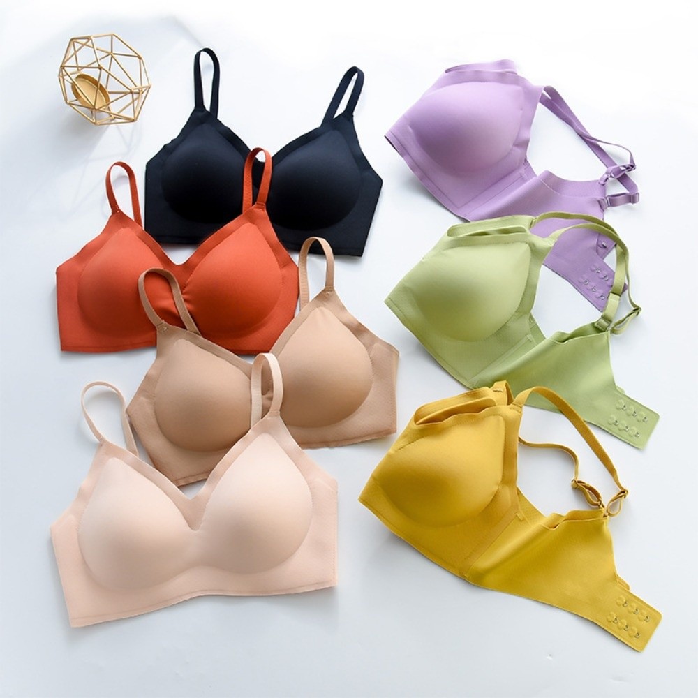 Push Up Wireless Bra Gathered  - Bralette Wireless Soft のレビューと価格