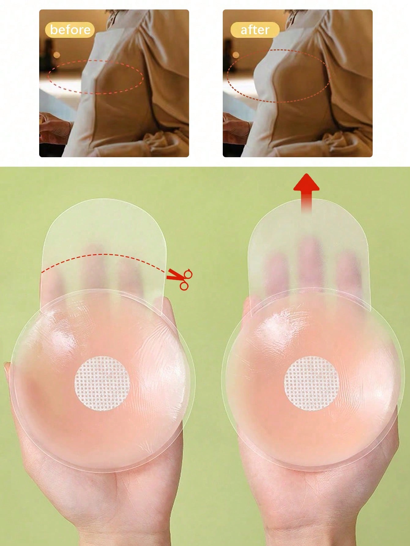 6.5cm Invisible Silicone Breas - Silicone Bra Adhesive のレビューと価格