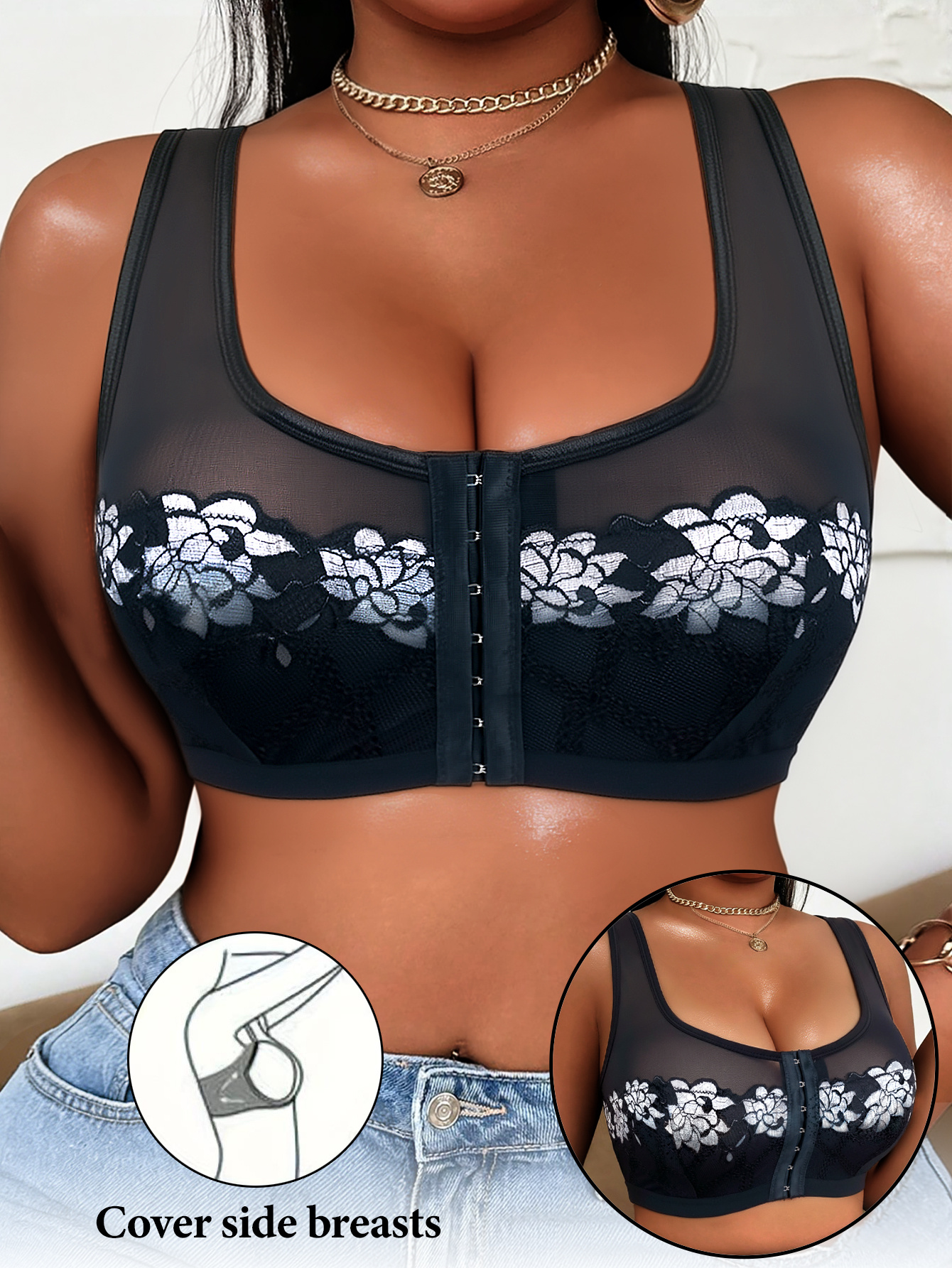 1PC Women's Push-up Bra, Wide  - Push Up Bra Padded のレビューと価格
