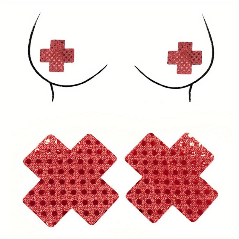Red Cross Design Nipple Covers - Nipple Cover Pasties のレビューと価格