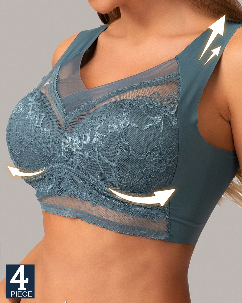 4Pcs Plus Size Women Seamless  - Push Up Bra Padded のレビューと価格