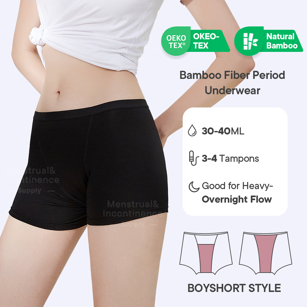 Bamboo Fiber Period Underwear  - Boyshort Underwear のレビューと価格