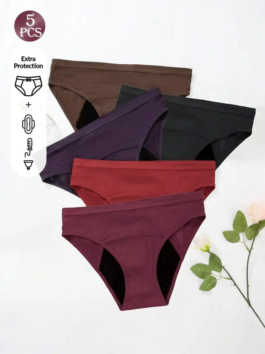 5 Pcs Women Solid Color Absorb - Period Panty Absorbent のレビューと価格