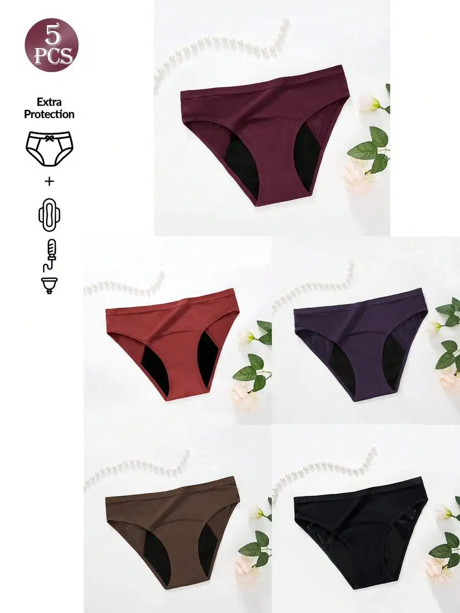 5 Pcs Women Solid Color Absorb - Period Panty Absorbent のレビューと価格