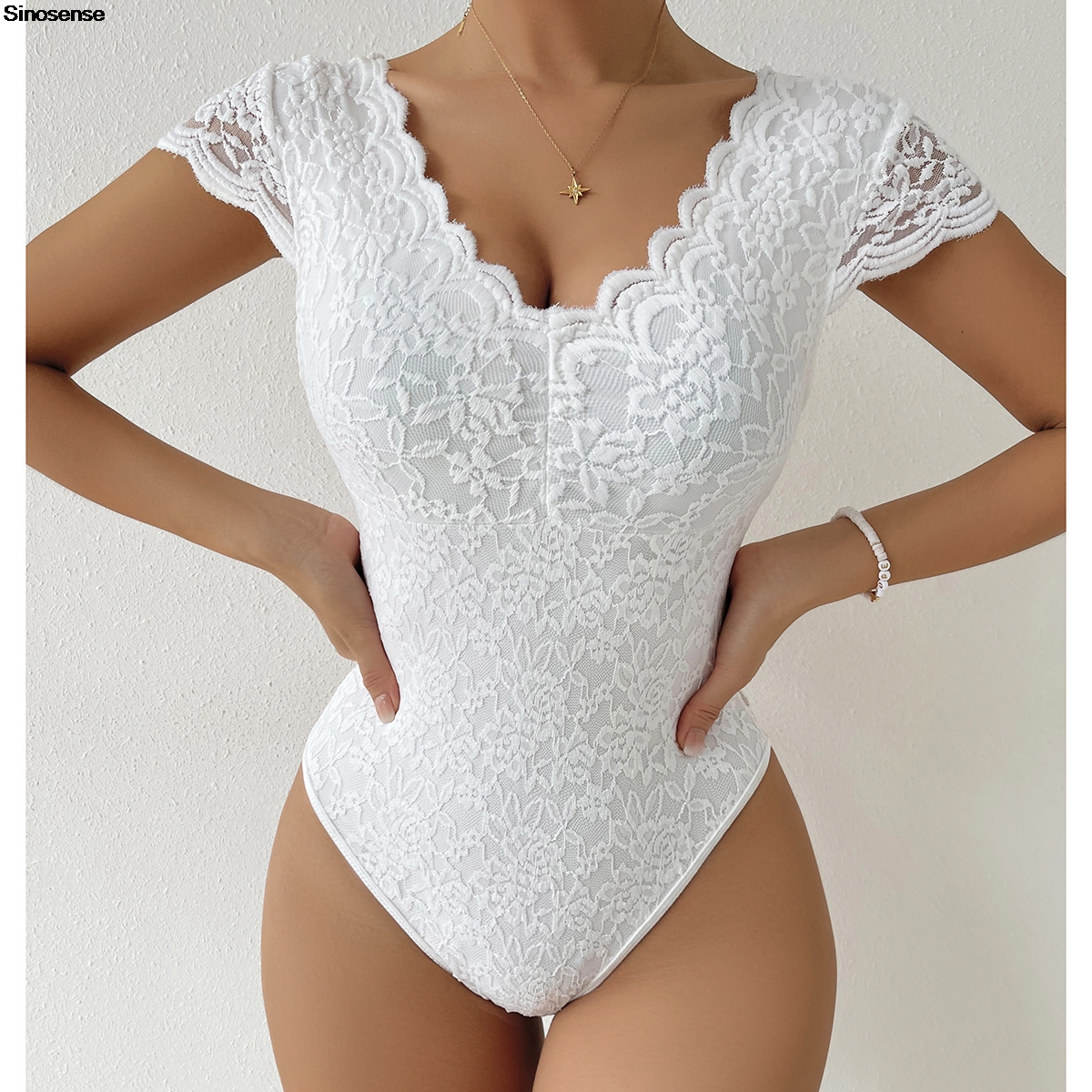 Womens Embroidery Floral Contr - Lace Teddy Lingerie のレビューと価格